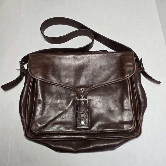 Coach Logan Rich Choco Brown Leather Large Briefcase Portfolio Laptop Bag 5238 - Picture 10 of 16